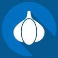 Icon Garlic. related to Herbs and Spices symbol. long shadow style. simple design editable. simple illustration