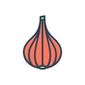 Color illustration icon for Garlic, spice and root