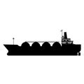 Icon Gas tanker LNG carrier natural gas. Carrier ship. Vector illustration isolated flat design Royalty Free Stock Photo