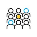 Multi color icon for Gather, congregate and crowd Royalty Free Stock Photo