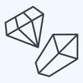 Icon Gemstone. related to Mining symbol. line style. simple design editable. simple illustration