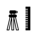 Black solid icon for Geodetic, surveyor and constructing