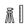 Black line icon for Geodetic, surveyor and constructing