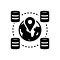 Black solid icon for Geospatial, locations and gps Royalty Free Stock Photo