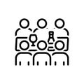 Black line icon for Gettogether, friends and celebrating Royalty Free Stock Photo