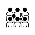 Black solid icon for Gettogether, friends and celebrating Royalty Free Stock Photo
