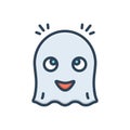 Color illustration icon for Ghost, phantom and spirit