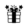 Black solid icon for Gift, giveaway and surprise Royalty Free Stock Photo