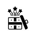 Black solid icon for Gift, present and surprise Royalty Free Stock Photo