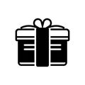 Black solid icon for Gift, present and keepsake