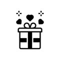 Black solid icon for Gift, souvenir and offering Royalty Free Stock Photo