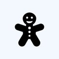 Icon Gingerbread Man. suitable for Bee Farm. Glyph Style. simple design editable. design template vector. simple illustration Royalty Free Stock Photo