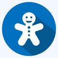 Icon Gingerbread Man. suitable for Bee Farm. Long Shadow Style. simple design editable. design template vector. simple