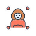 Color illustration icon for Girlfriend, gill and lover Royalty Free Stock Photo