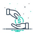 mix icon for Give Money, riches and piles Royalty Free Stock Photo