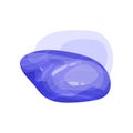 Glossy purple gemstone. Shiny precious stone with smooth surface. Flat vector element for mobile or computer game asset