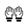 Black solid icon for Gloves, mittens and gauntlet