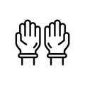 Black line icon for Gloves, mittens and gauntlet
