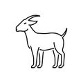 Black line icon for Goat, billy and domestic Royalty Free Stock Photo