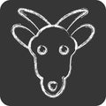 Icon Goat. related to Animal Head symbol. chalk Style. simple design editable