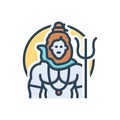Color illustration icon for God, deity and worship