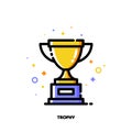 Icon of golden trophy cup for success or winner concept. Flat filled outline style. Pixel perfect 64x64. Editable stroke Royalty Free Stock Photo
