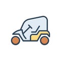 Color illustration icon for Golf Cart, opened and electric