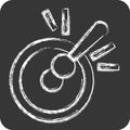 Icon Gong. related to Chinese New Year symbol. chalk Style. simple design editable