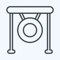 Icon Gong. related to Combat Sport symbol. line style. simple design editable. simple illustration.boxing