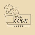 Icon good cook, a good cook logo, emblem of the line chef eps 10
