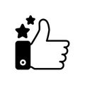 Black solid icon for Good Job, like and approval