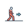 Color illustration icon for Goto, visit and walk Royalty Free Stock Photo