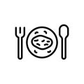 Black line icon for Gourmet, food and fork