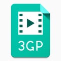 3GP flat style file type pictogram Royalty Free Stock Photo