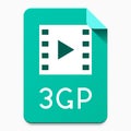 3GP flat style file type pictogram