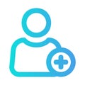 Add User icon in gradient style for any projects Royalty Free Stock Photo