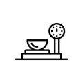 Black line icon for Grams, weight and scale