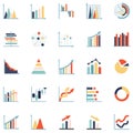 Business graph graphic icon. Linear growth chart finance vector. Statistic abstract symbol.