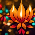 Icon, graphic, lotus flower. Diwali, the dipawali Indian festival