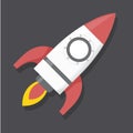 Icon graphic rocket launch vector illustration Royalty Free Stock Photo