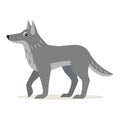 Icon of gray wolf isolated, forest animal