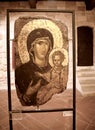 Icon fragment on display in the walled city of Rhodes in the Greek Islands