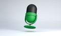 Icon in green color of Desktop Microphone for Podcast or Videocast isolated. 3D illustration