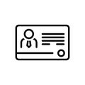 Black line icon for Greencard, license and personal Royalty Free Stock Photo