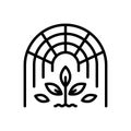 Black line icon for Greenhouse, orangery and greenhouse
