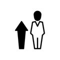 Black solid icon for Grew, raise and increase