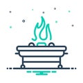 Mix icon for Grill, bake and flame