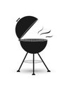 Icon grill with a grate for cooking meat on the coals. Flat design Royalty Free Stock Photo