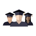 icon of a group of students boys and girls in a graduate cap Royalty Free Stock Photo