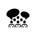Black solid icon for Group Talk, chatting and communication Royalty Free Stock Photo